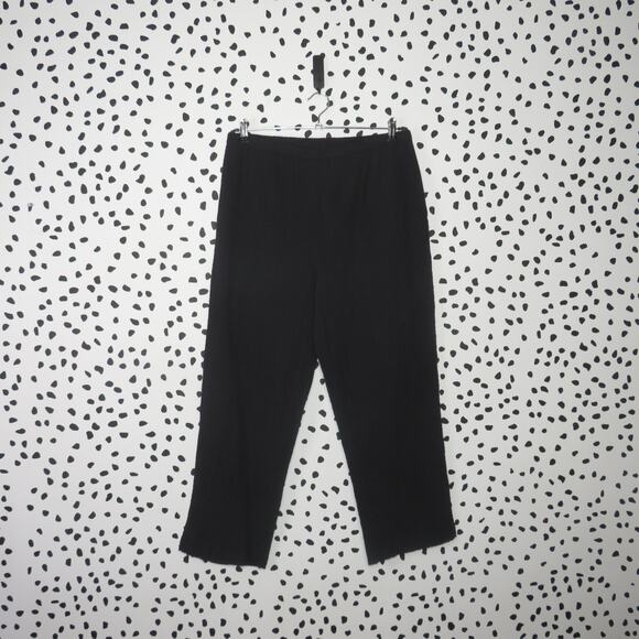 Mara Hoffman Black Pippy High Waist Textured Crinkle Pull-On Trouser Pants - Picture 3 of 10